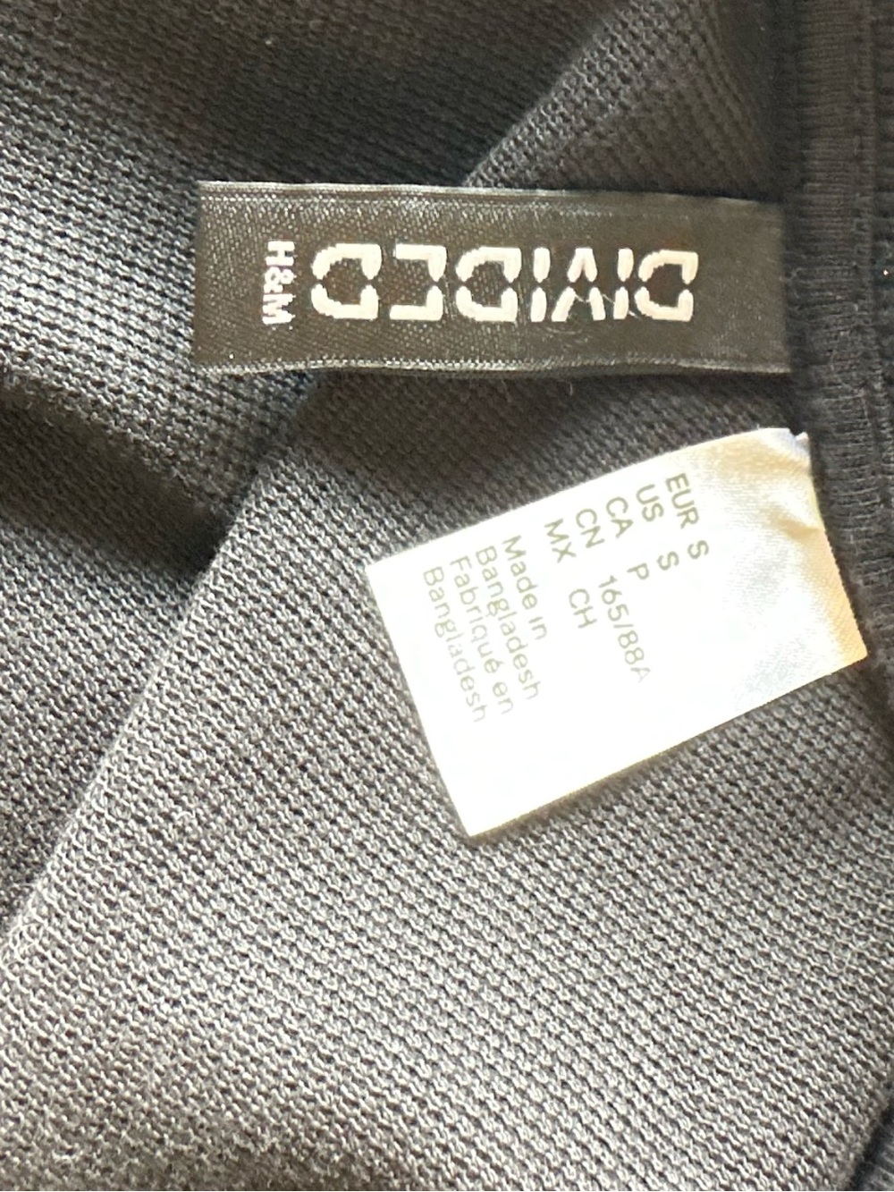 H&M Divided Black Polo Top White Trim Short Sleeve Size S - Picture 6 of 6